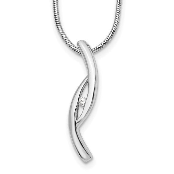 Sterling Diamond Bypass Necklace