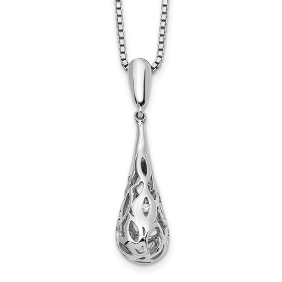 Sterling Filigree Teardrop Necklace