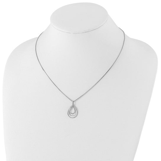 Sterling Diamond Fancy Teardrop Necklace