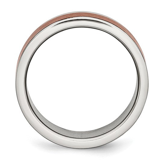 Stainless Steel Brushed & Polished Brown Band