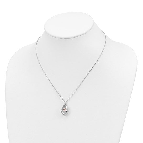 Sterling Vibrant Morganite & Diamond Necklace